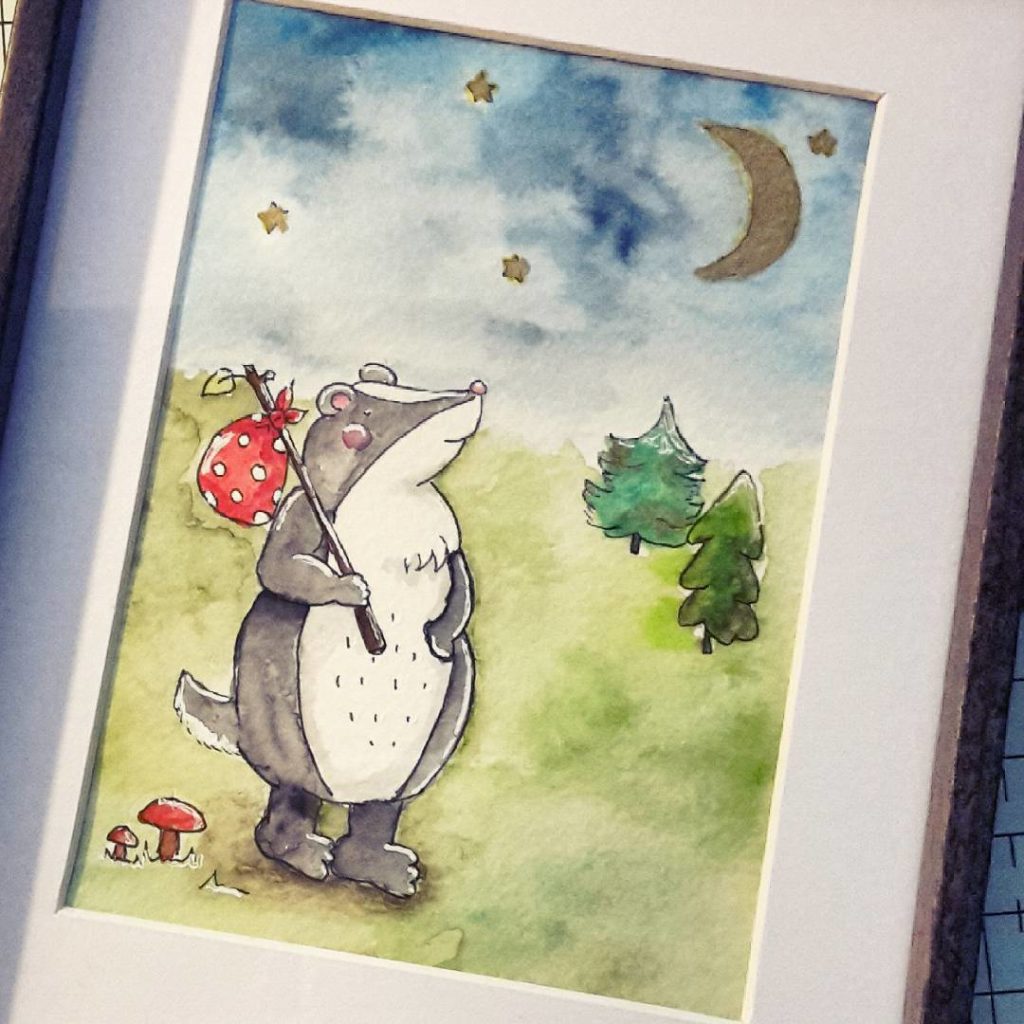 Little badger has got wanderlust. 

Im Blog zeig ich euch heute diesen kleinen Freund, den ich für eine Freundin zum Geburtstag gemalt habe.  schaut gern vorbei - Link ist in der bio!