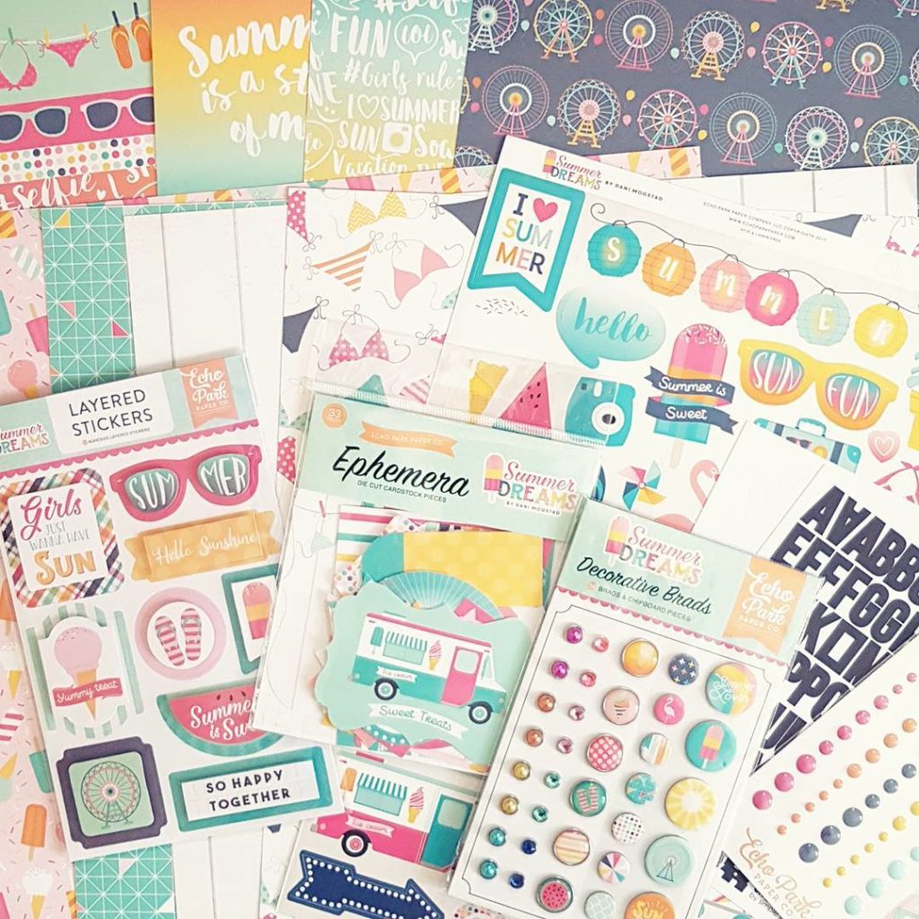 Look what I found in the mail when I came back yesterday. Thank you so much @danipeuss 

#scrapbook #scrapbooking #happymail #newin #augustkit #danipeuss #danipeusskit #echopark #summerdreams #simplestories #sticker #paper #enameldots #brads #summervibes