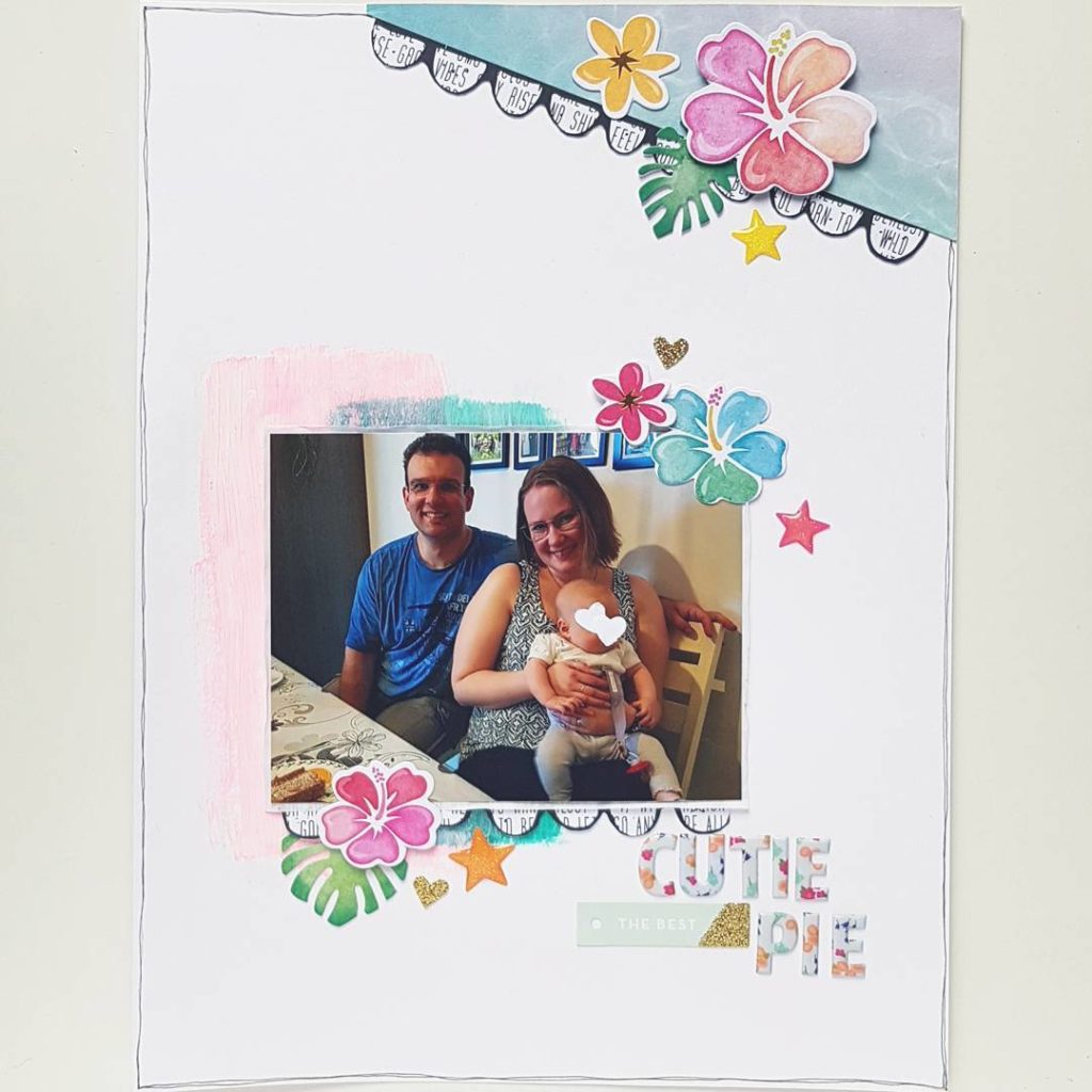 Day 2 of #7t7s by @kreativsuechtig - I wanted to do a little mixed media. The colors came out more intensive than I thought - but with a little bit white gesso I could make it work. 
#scapbooking #scrapbook #paper #paperlove #crafting #mixedmedia #memorykeeping #acrylicpaint #whitegesso #floral #pinkpaislee #freckledfawn #fancypantsdesigns #cratepaperoasis #scrapbooklayout