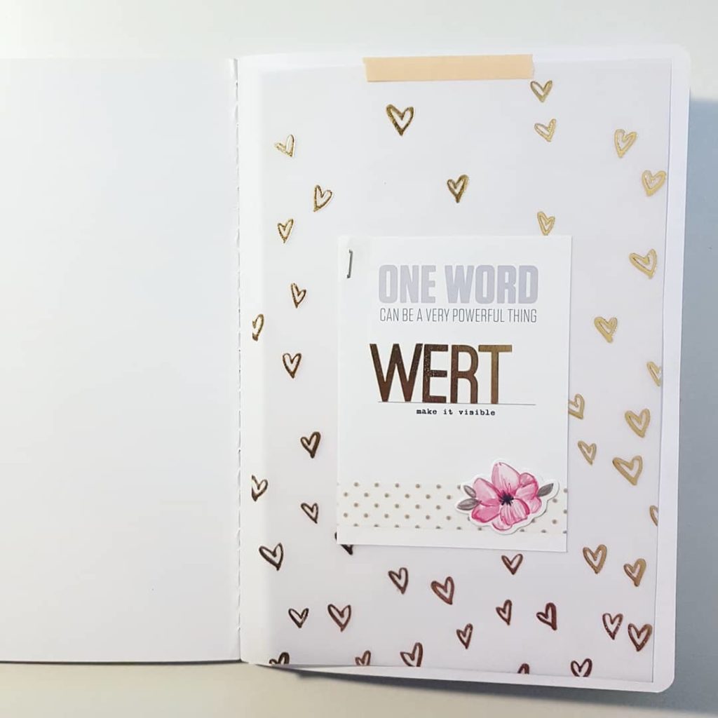My one little word for 2018 is "WERT" / "WORTH". I want to learn what's really worthy in my life. Want to learn to get over things and situation that aren't worth my energy, love, passion and time. Want to concentrate on things which are worthy and good and helpful and fun. 
And I want to recognize, to see, to feel - my own worth. Finally. Hopefully.

This will be a tough journey. But I'm sure - it will be worth it! .

#onelittleword #onelittleword2018 #olw2018 #aliedwards #scrapbooking #travelersnotebook #thoughts #vellum #cratepaper #maggieholmes #gather #washitape #worth